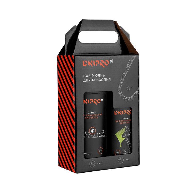 Комплект олій для БЖ Dnipro-M 2Т ЕКО 0,5 л + для ланцюгів 1 л, фото 1