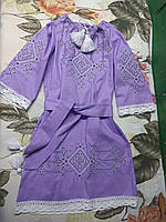 Платье с вышивкой для девочки "Орнамент" на рост 110-152 см, разные расцветки