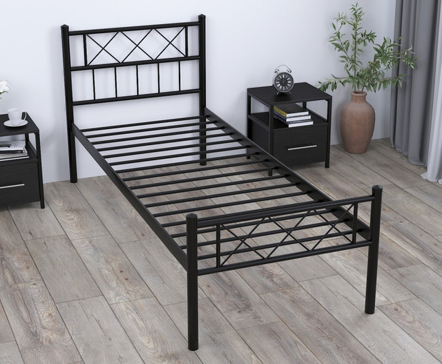 Кровать в стиле лофт чёрная металлическая Сабрина односпальная Loft ...