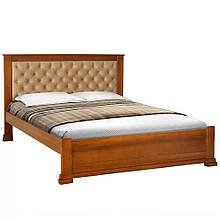 Ліжко двоспальне з натурального дерева (з ламелями, без матраца) 160х200 Арізона Кантрі Горіх Мікс Меблі