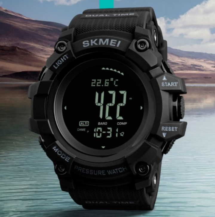 Найкращий військовий тактичний годинник skmei з компасом і барометром із каучуковим ремінцем, фото 1