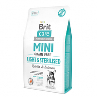 Brit Care GF Mini Light&Sterilised кролик, сухой корм для стерелизованн. собак малых пород контроль веса 0.4кг
