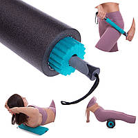 Массажный ролик (валик) 3 в 1 для массажа спины и тела Роллер для йоги гимнастический фоам ролик (A/S)