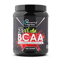 Amino BCA 2:1:1 + Glutamine Powerful Progress 500 g смак Сплава Клубника