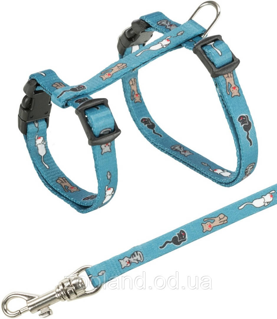 4144 Trixie Kitten Harness Cat Шлейк з приводом для котят, чорний