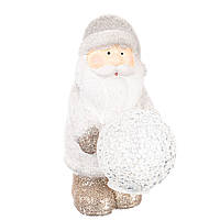 Фигурка светящаяся "Дед Мороз и снежный ком" серый цвет (13*18 см). 002ND