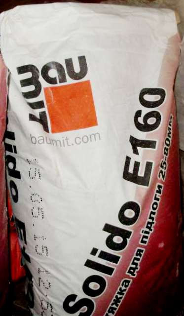 Стяжка готовая цементная Baumit Solido E160 толщина слоя от 25-80 мм .