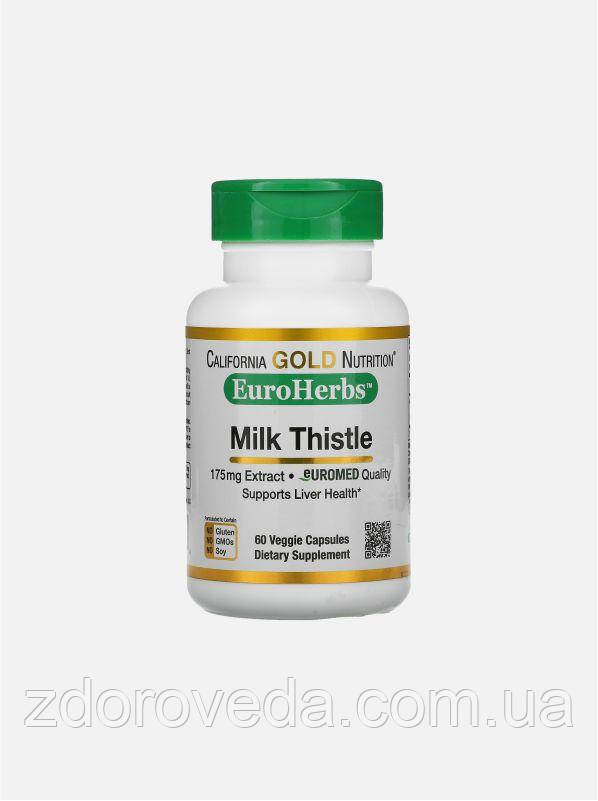 California Gold Nutrition, екстракт розторопші, 175 мг, 60 рослинних капсул