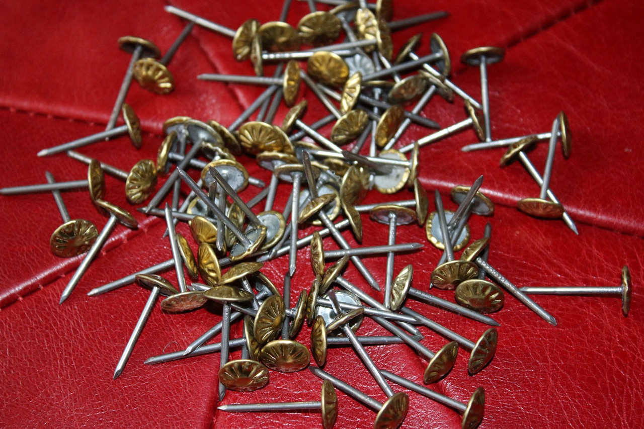 Цвяхи декоративні, оббивні латунь, хром 1,6*25,5 мм Україна, фото 1