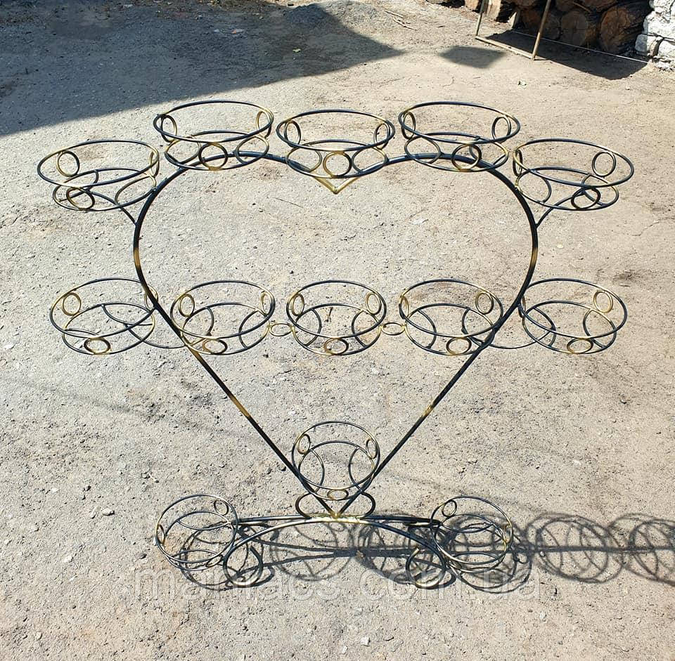 Сердце-9, підставка для квітів на 13 чаш 15 см