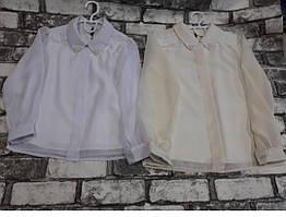 Шкільна дитяча блузка для дівчаток із мереживом розмір 7-11 років, колір уточнюйте під час замовлення