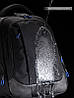Рюкзак шкільний ортопедичний тканинний для хлопчика підлітковий синій декор два відділи Skyname 90-125, фото 5