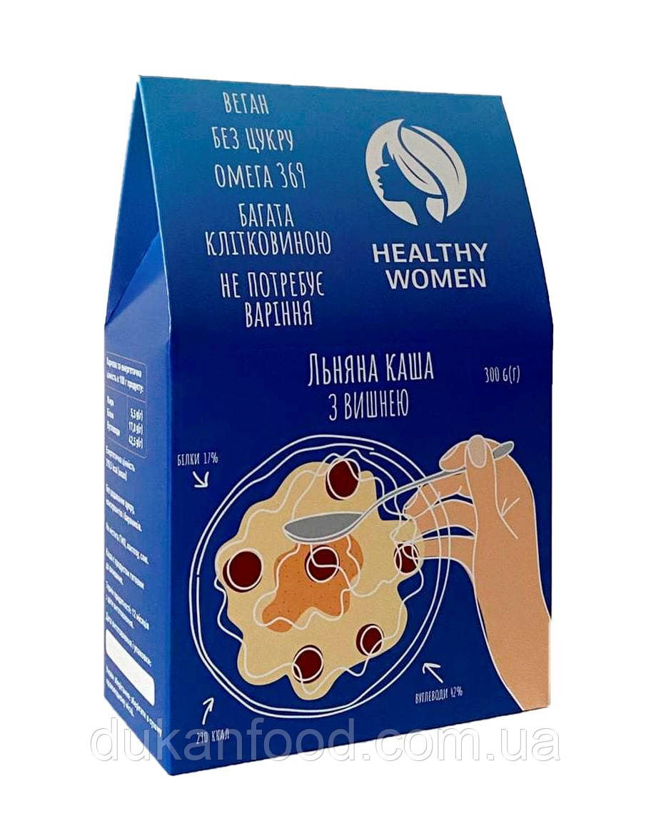 Лляна каша з вишнею, Healthy Women, 300 г.