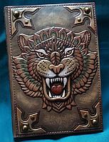 Блокнот "Неприборканий тигр" Щоденник у шкіряній обкладинці зі змінним блоком