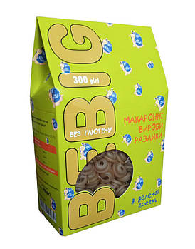 Макарони без глютену "Равлики з зеленої гречки", Bebig, 300 г