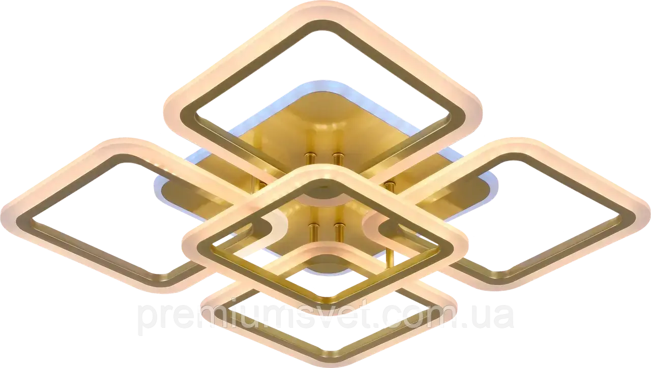 Світлодіодна люстра з підсвічуванням LI882/4+1 MATT GOLD (RGB) 140W+10W, фото 1