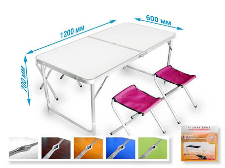 Стіл для пікніка Folding table (No5 Темне дерево) в комплекті входять 4 стільці, фото 2