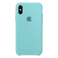 Силиконовый чехол Apple Silicone для iPhone Х/XS бирюзовый с открытым низом