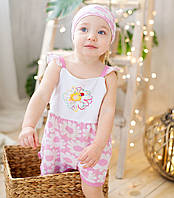 Пісочник дитячий для дівчинки GABBI PS-19-20-2 Ромашка з обідком-косинкою Рожевий на зріст 74 (11539)