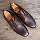 Літні коричневі туфлі з перфорацією 40 41 44 розмір, фото 3