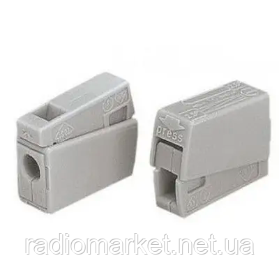 Багаторазова клема PCT-111 (типа WAGO 224) з важелями на 1 контакти, фото 1