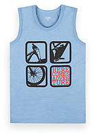 Майка дитяча для хлопчика GABBI МК-21-8 Табір френд Блакитний на зріст 122 (12655)