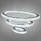 Кришталева світлодіодна люстра-підвіс "кільця" 70 Вт LS-8353/S, фото 3