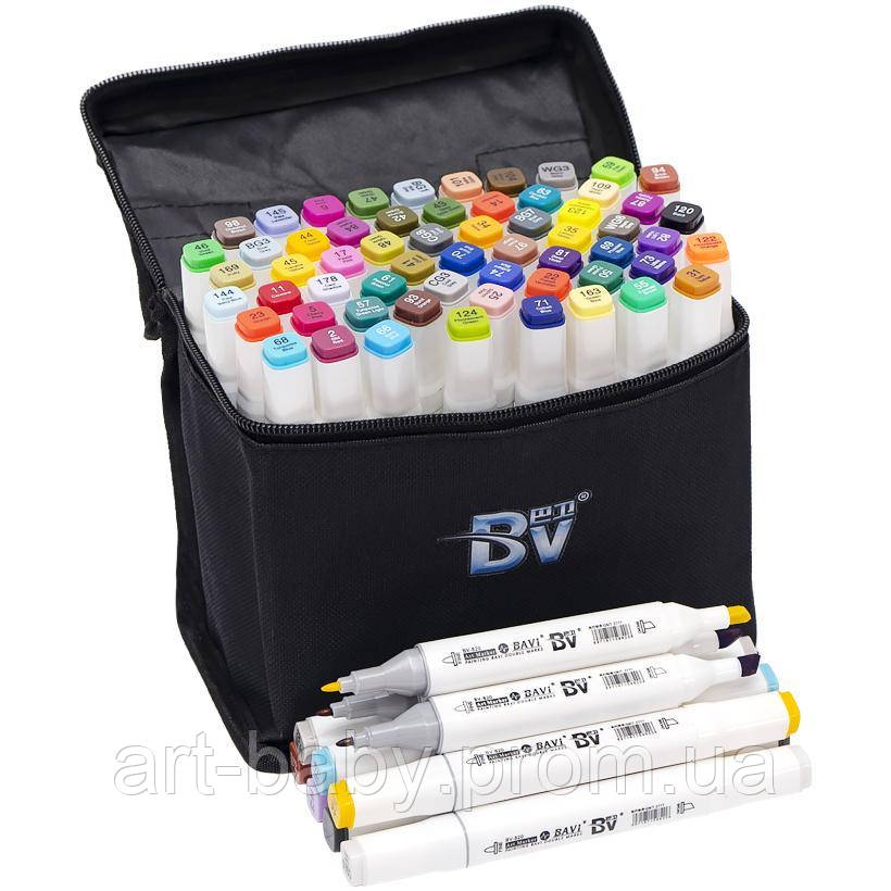 Набір двосторонніх скетч-маркерів 60 кольорів у сумці