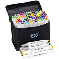 Набір двосторонніх скетч-маркерів 60 кольорів у сумці