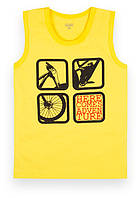 Майка дитяча для хлопчика GABBI МК-21-8 Табір френд Жовтий на зріст 122 (12655)