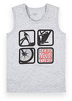 Майка дитяча для хлопчика GABBI МК-21-8 Табір френд Сірий на зріст 122 (12655)