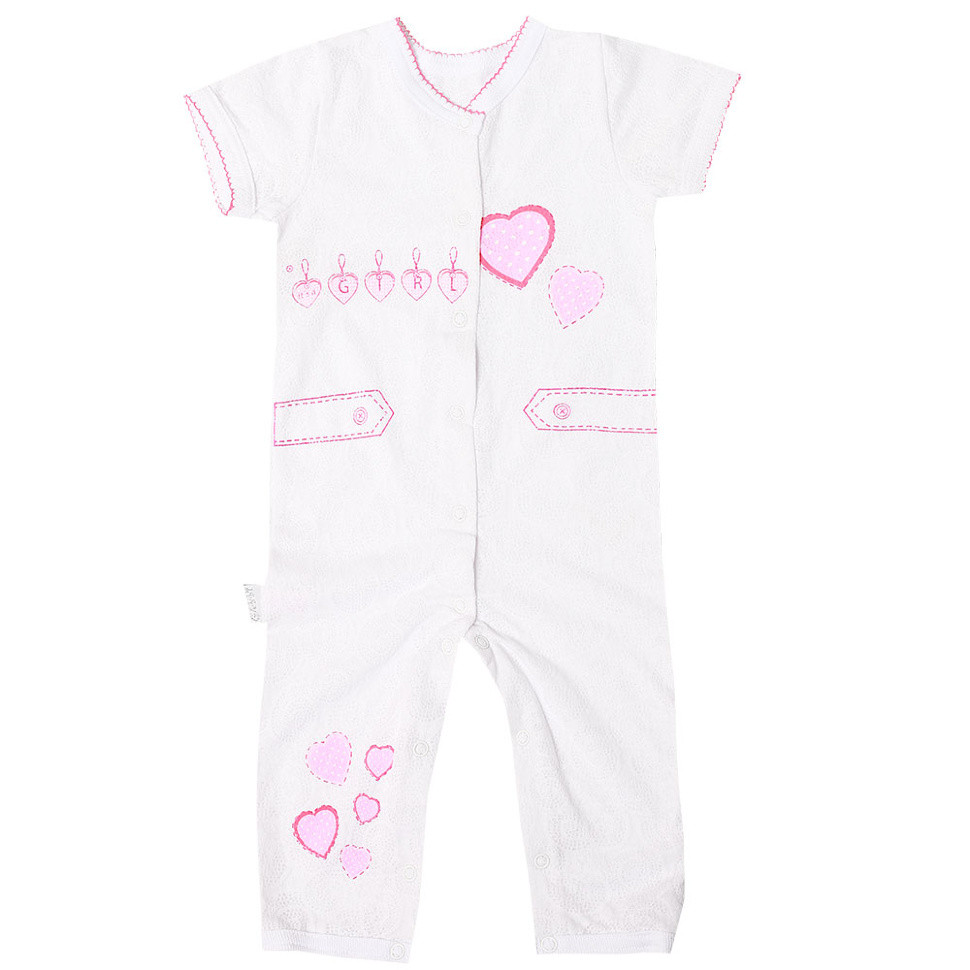 Комбінезон дитячий для дівчинки "Серце" Gabbi літо у подарунковій упаковці р. 74 білий
