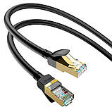 Кабель мережевого LAN RJ45 HOCO US02 Level copper gigabit, 1 м, чорний, фото 4
