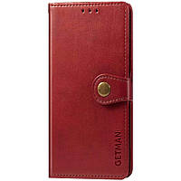 Кожаный чехол книжка с визитницей на Samsung Galaxy M52 / Самсунг Галакси М52 красный
