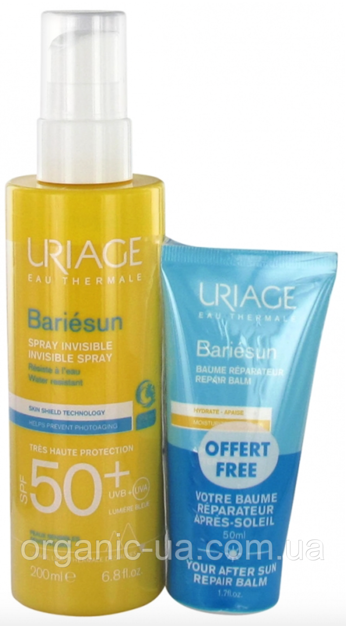 Сонцезахисний спрей Uriage Bariésun Spray SPF 50+ 200 мл + Відновлювальний бальзам після засмаги 50 мл