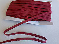 Отделочная резинка (становая с фестоном) "Волна" 9мм цвет бордовый