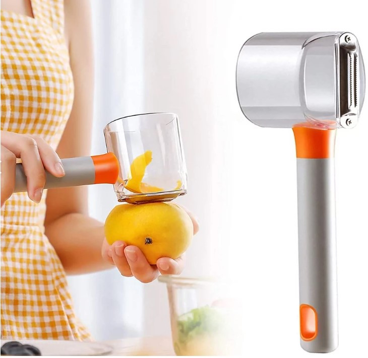 Овочечистка для видалення шкірки з контейнером Store fruit peeler, фото 1