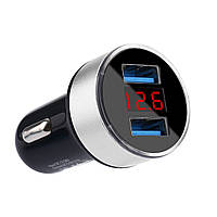 Адаптер Car Charger HC6 с индикатором напряжения 2 USB