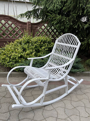Крісло гойдалка плетена з лози (біла), фото 2