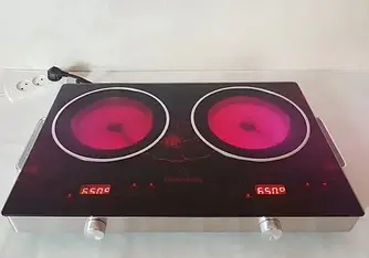 Електроплита інфрачервона Crownberg CB-1327 дві конфорки по 2000 Вт.