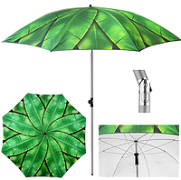 Зонт пляжный, садовый d2м MH-3371 Большой пляжный зонт с наклоном Банановые листья