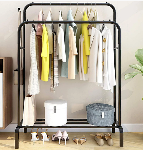 Купить Напольная двойная стойка для одежды Double floor Hanger - Черная ...