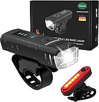 Обновленный набор светодиодных велосипедных фонарей KINSAM, передние задние фонари, перезаряжаемые через USB,