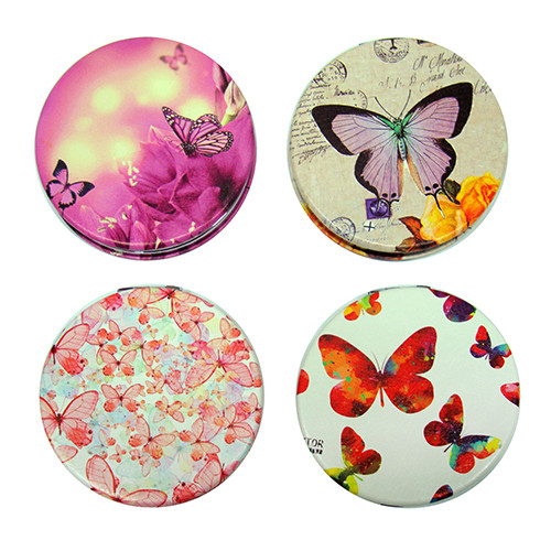 Кругле дзеркальце в косметичку Метелик, фото 1