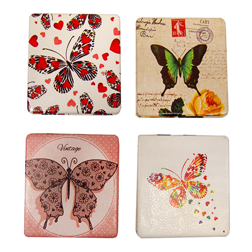 Дзеркальце квадратне в косметичку Метелик, фото 1