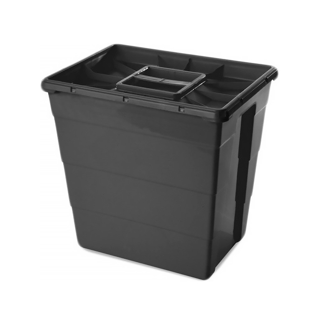 Контейнер для утилізації медичних та біологічних відходів 30 л, чорний з одноразовою кришкою