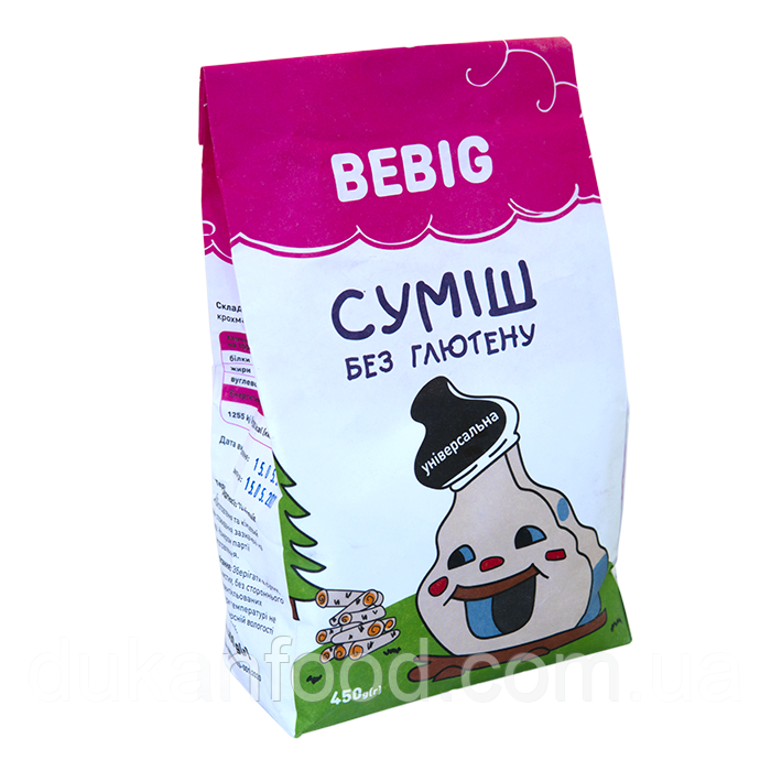 Суміш для випікання без глютену "Універсальна", Bebig, 450 г, фото 1