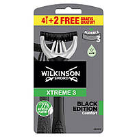 Одноразовые станки для бритья Wilkinson Sword Xtreme 3 Black Edition 4+2 шт (4027800510948)