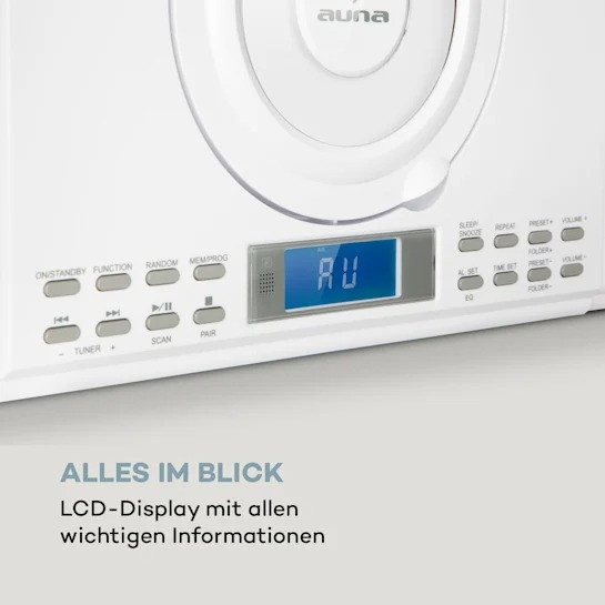 Проигрыватель компакт-дисков Auna Wallie Microsystem Bluetooth Порт USB - фото 6 - id-p1646772995