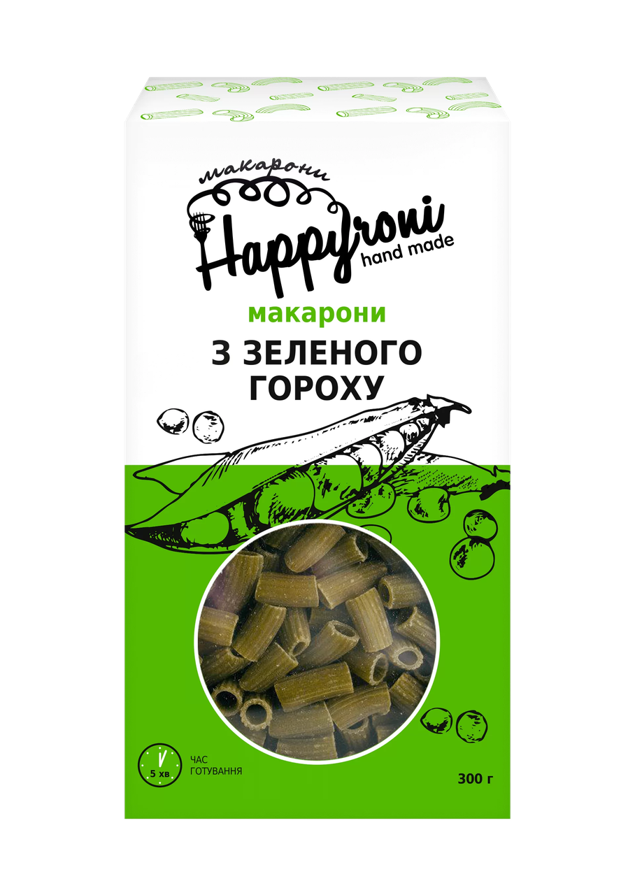 Трубочки з зеленого гороху, 200 г, HappyRoni